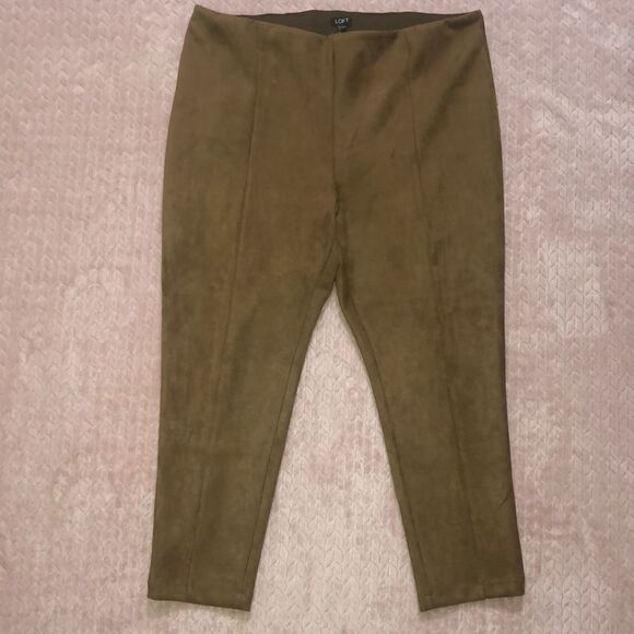 Loft Womens Cropped Faux Suede Leggings - Picture 1 of 4